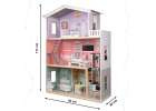Domek dla lalek drewniany mebelki pastelowy 117cm Domek dla lalek drewniany mebelki pastelowy 117cm