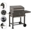 GRILL OGRODOWY WĘGLOWY DUŻY Z POKRYWĄ, ŻELIWNYM RUSZTEM I KÓŁKAMI 114,5 x 60 x 108 CM GRILL OGRODOWY WĘGLOWY DUŻY Z POKRYWĄ, ŻELIWNYM RUSZTEM I KÓŁKAMI 114,5 x 60 x 108 CM