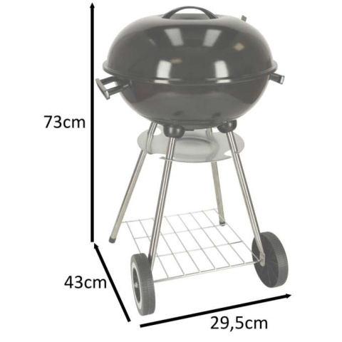Grill ogrodowy węglowy na brykiet zamykany z pokrywą wentylacją i półką Grill ogrodowy węglowy na brykiet zamykany z pokrywą wentylacją i półką