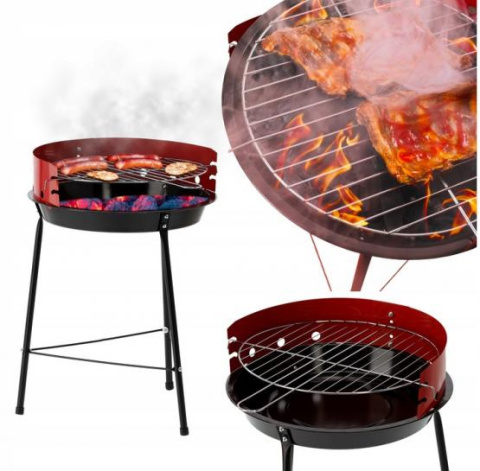 GRILL WĘGLOWY OKRĄGŁY PROSTY 41 x 33,5 x 46,5 CM GRILL WĘGLOWY OKRĄGŁY PROSTY 41 x 33,5 x 46,5 CM