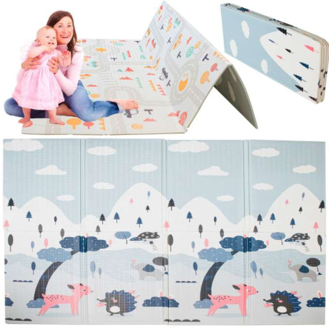 Mata edukacyjna dwustronna składana ulica las 177 x 198 x 1 cm Mata edukacyjna dwustronna składana ulica las 177 x 198 x 1 cm