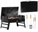 GRILL TURYSTYCZNY SKŁADANY WALIZKA Z WIDEŁKAMI I ŁOPATKĄ 44 x 23 x 48 CM