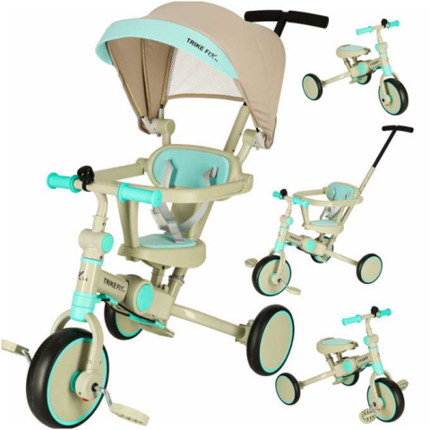 Rowerek trójkołowy TRIKE FIX V4 rower spacerówka rowerek biegowy 6w1 szary niebieski Rowerek trójkołowy TRIKE FIX V4 rower spacerówka rowerek biegowy 6w1 szary niebieski