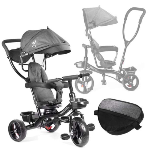Rowerek trójkołowy Trike Fix Lite rower spacerówka 3w1 obracany 360 wolne koło szary Rowerek trójkołowy Trike Fix Lite rower spacerówka 3w1 obracany 360 wolne koło szary