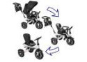 Rowerek trójkołowy Trike Fix V3 rower spacerówka 3w1 obracany 360 wolne koło czarny